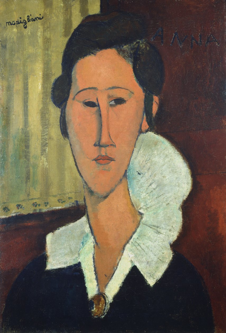 Senhora com um colar ou Anna Zborowska, 1917 de Amedeo Modigliani