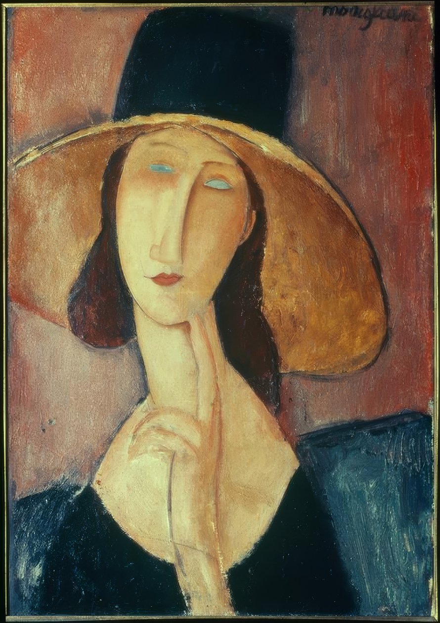 Mulher com chapéu grande de Amedeo Modigliani