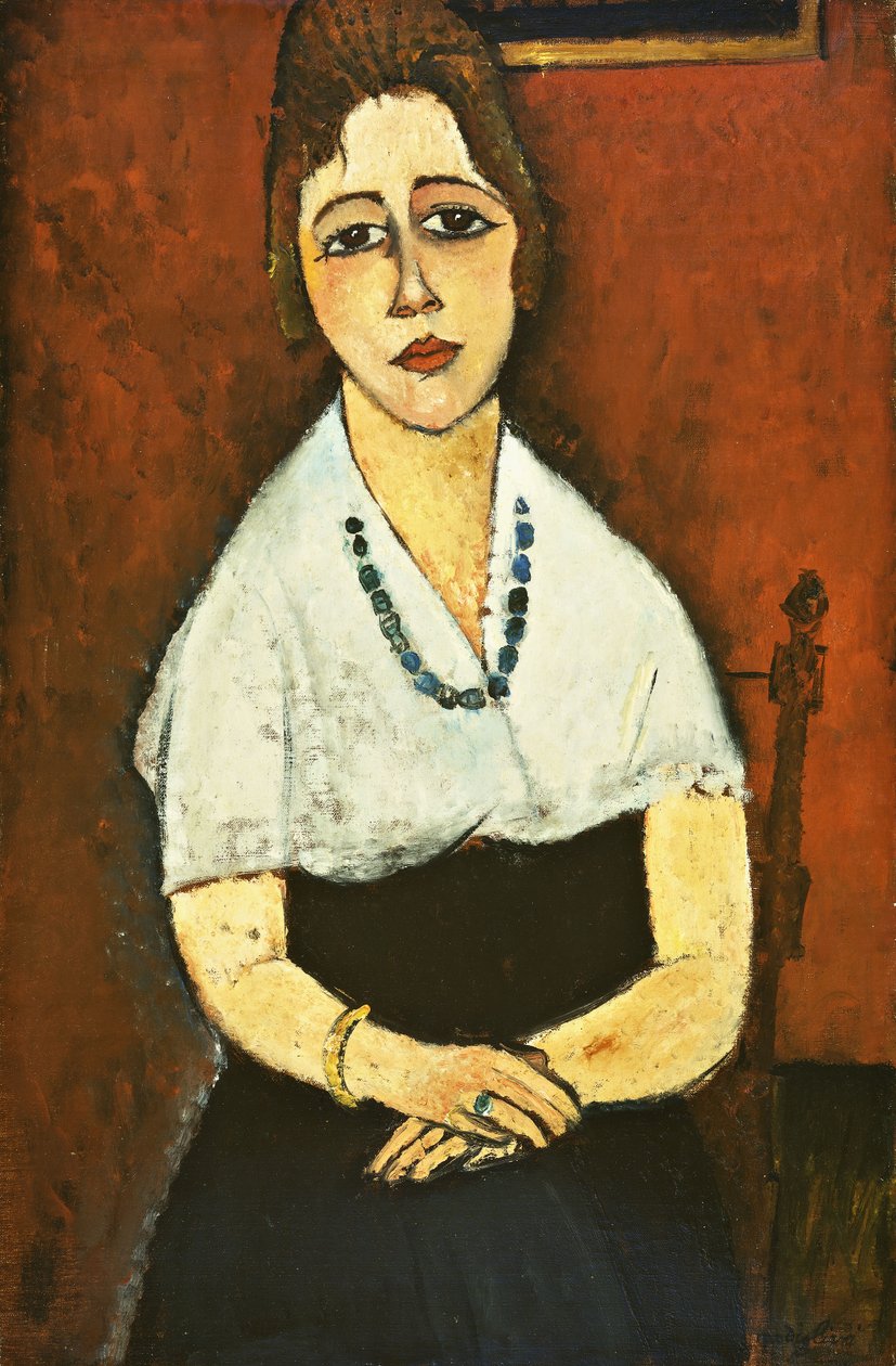 Menina com colar de Amedeo Modigliani