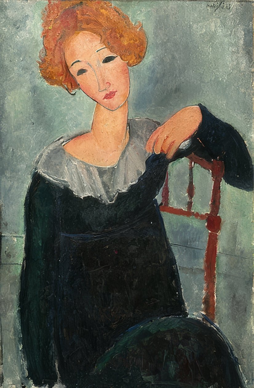 Mulher ruiva. 1917 de Amedeo Modigliani