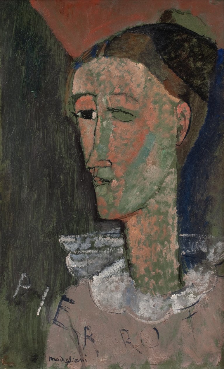 Autorretrato como Pierrô de Amedeo Modigliani