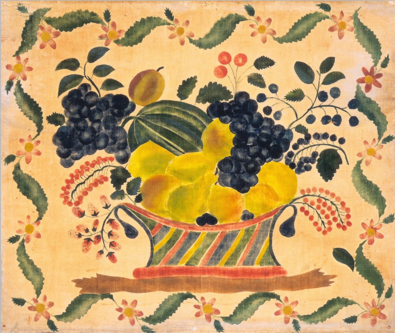 Cesta de frutas de American 19th Century