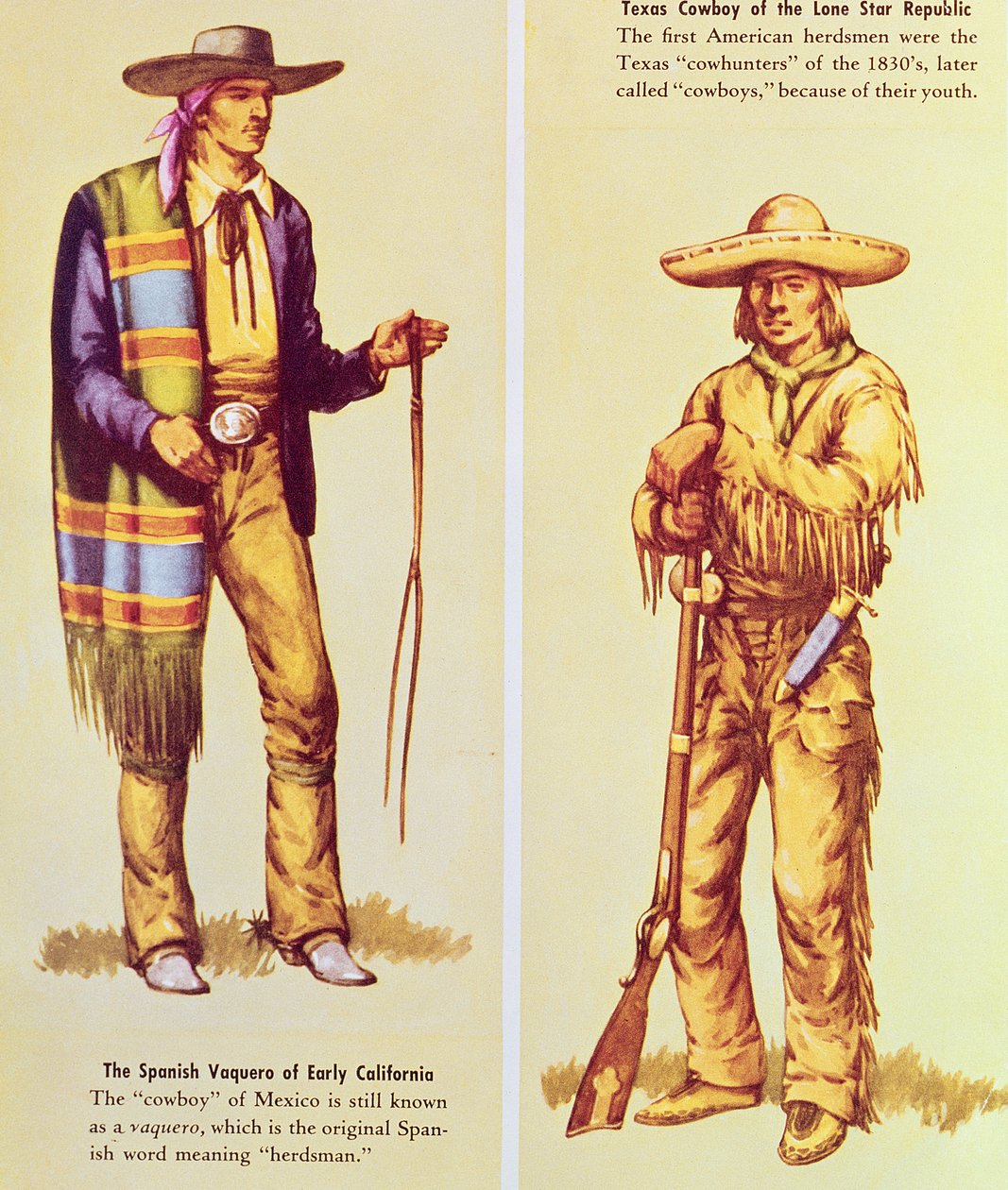 Um Vaquero Mexicano e um Cowboy Americano de American School