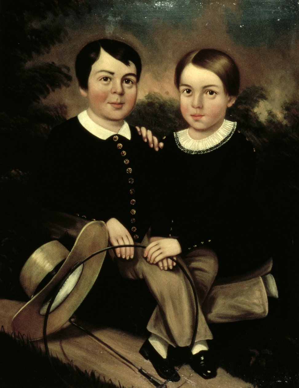 Retrato de duas crianças de American School