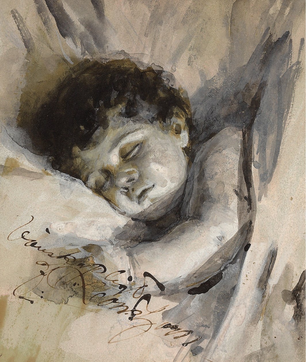 Criança dormindo de Anders Leonard Zorn