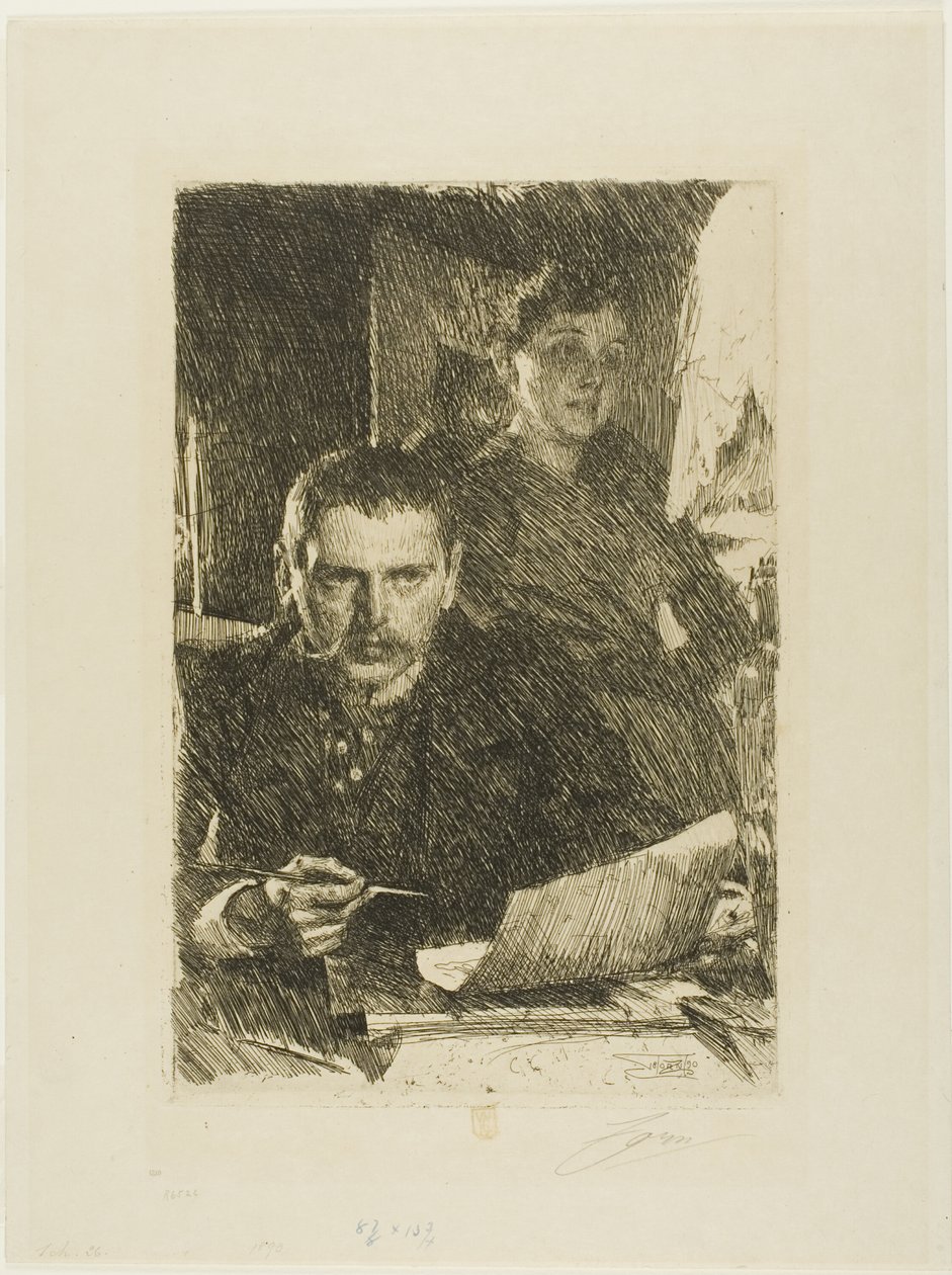Zorn e sua esposa de Anders Leonard Zorn