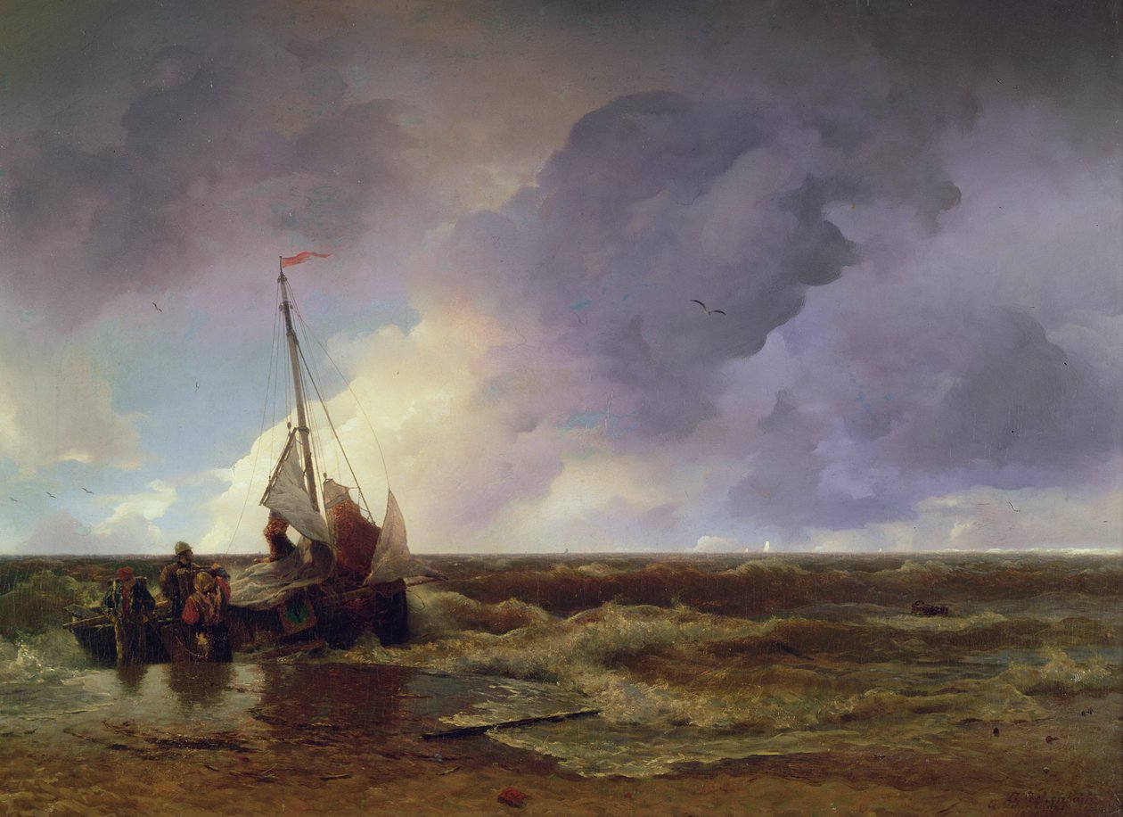 Vindo em terra de Andreas Achenbach