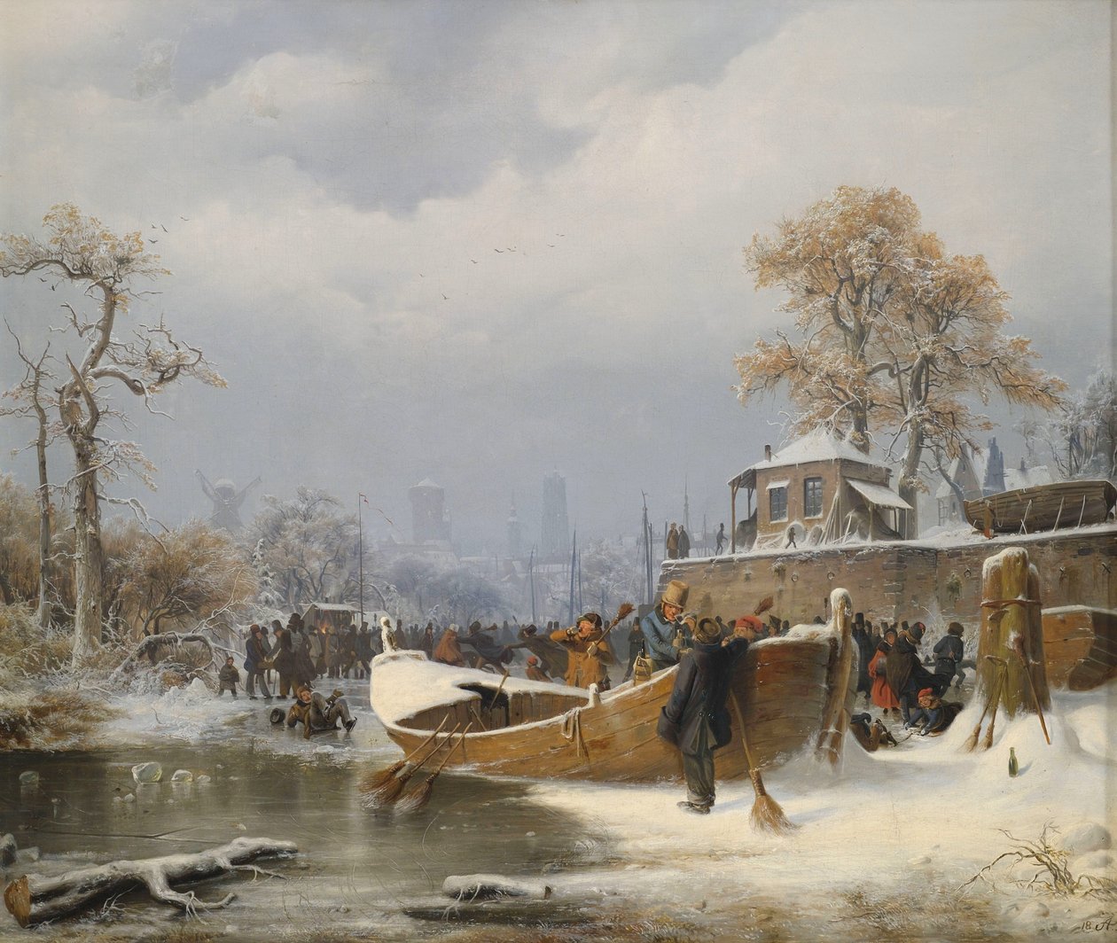 Molhe do barco invernal de Andreas Achenbach