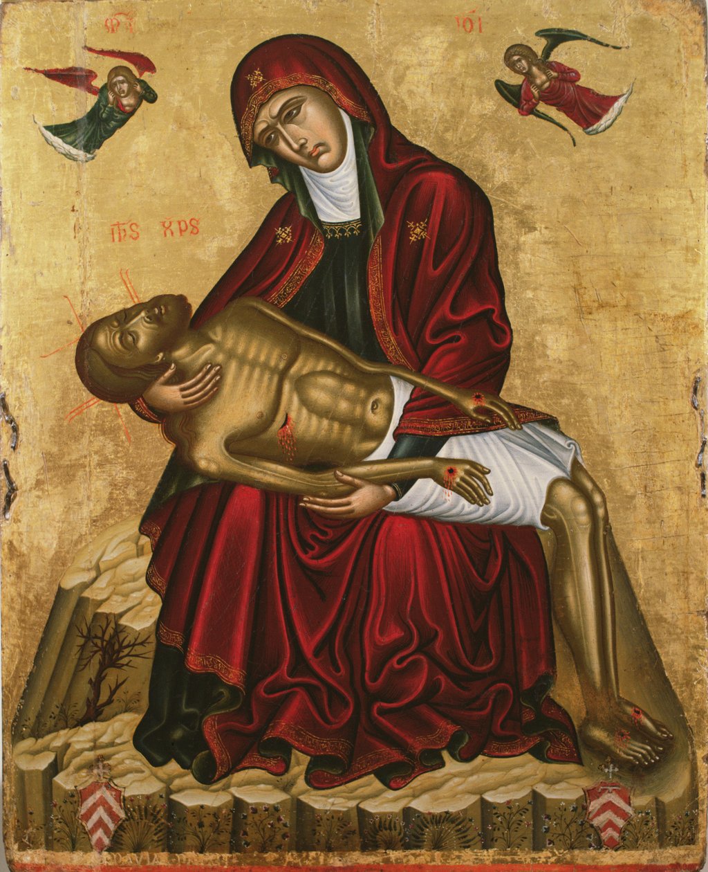 Pieta (tempera no painel) de Andreas Pavias