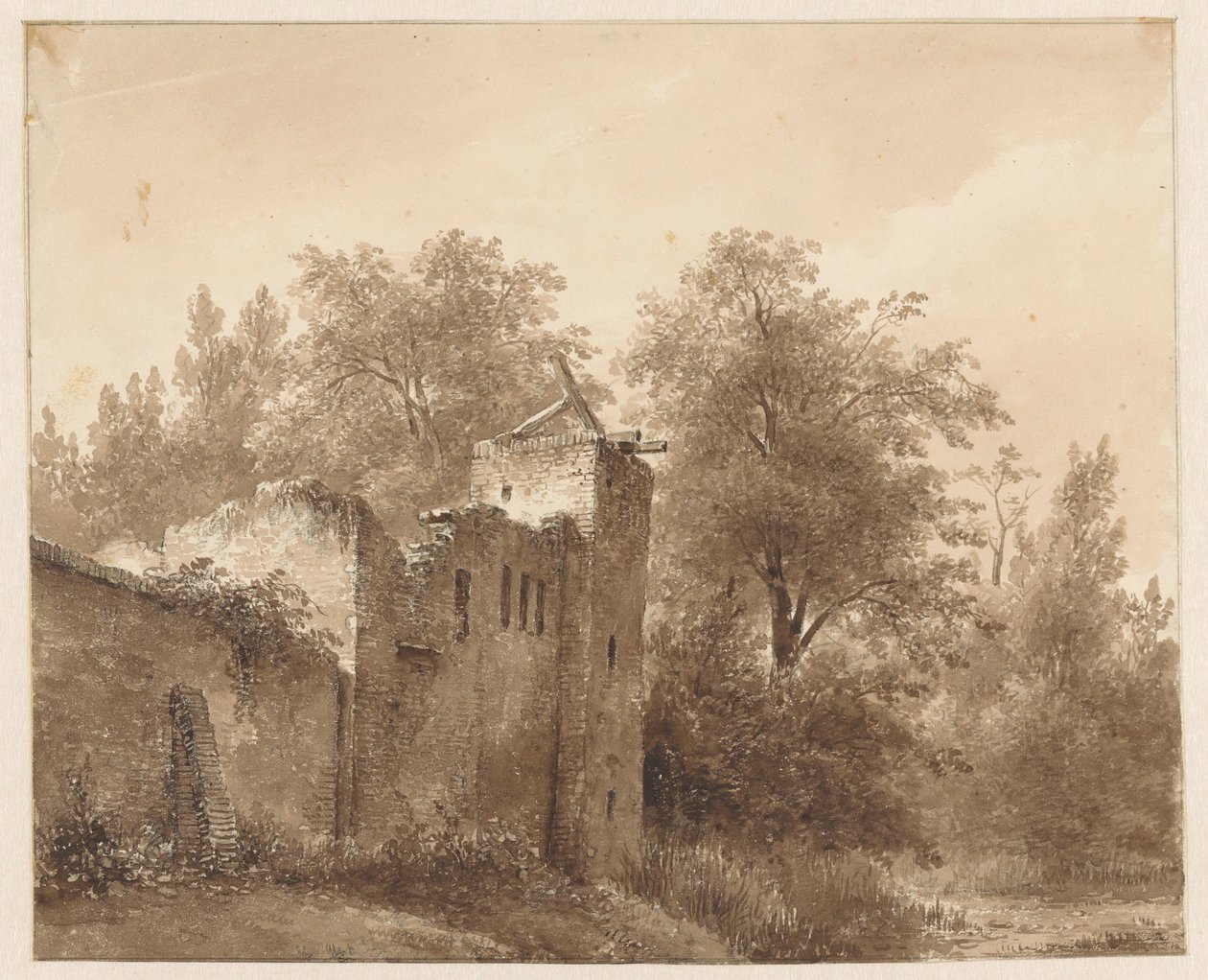 Ruína numa paisagem de Andreas Schelfhout