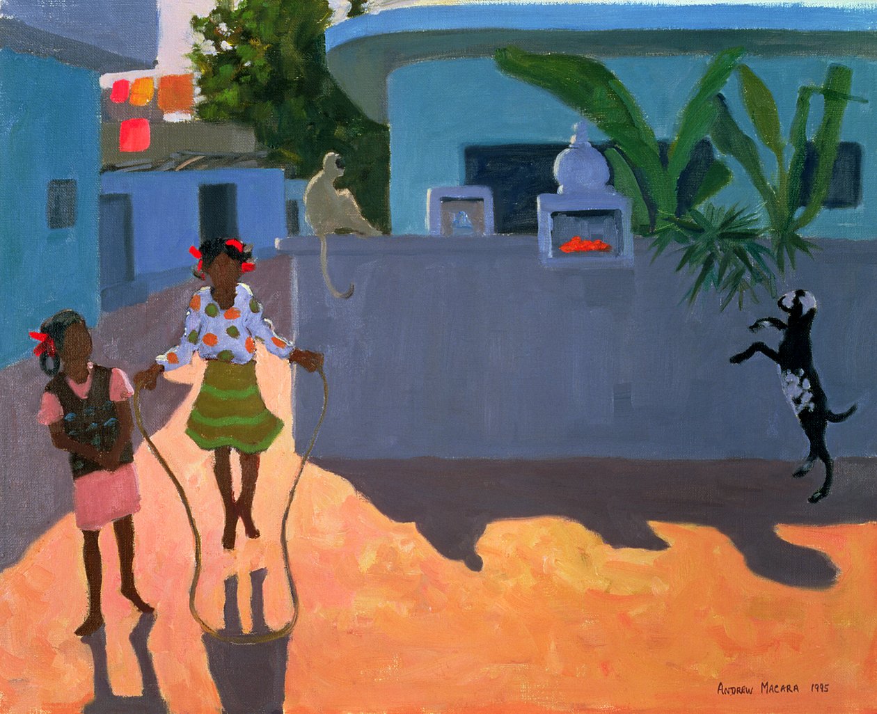 Menina pulando, Índia, 1995 de Andrew Macara