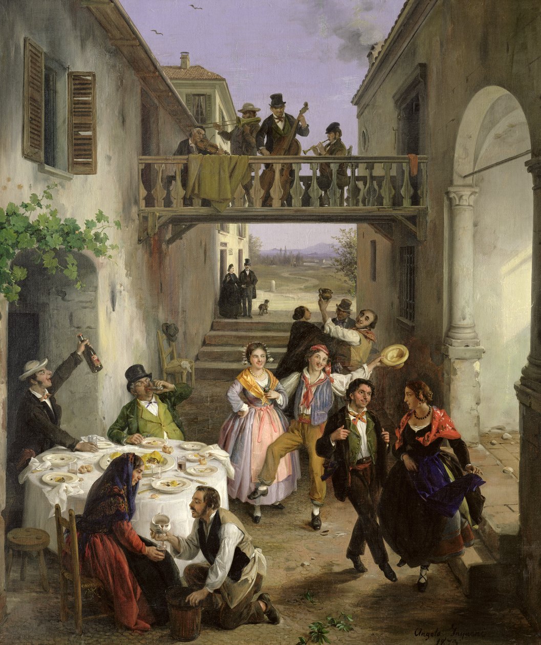 Um casamento em Brianza, 1873 de Angelo Inganni