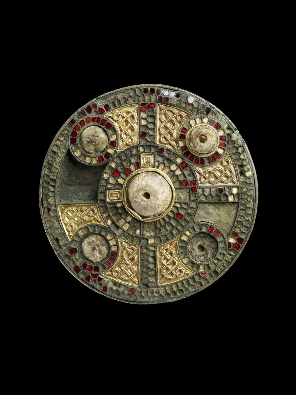 Pregadeira disco 400-1066 (vidro, ouro, marfim) de Anglo Saxon