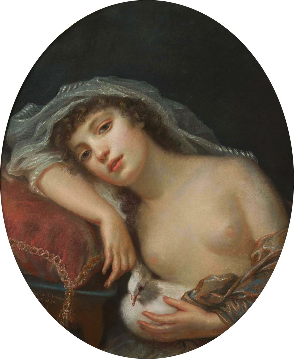 Uma menina com uma pomba de Anna Rajecka