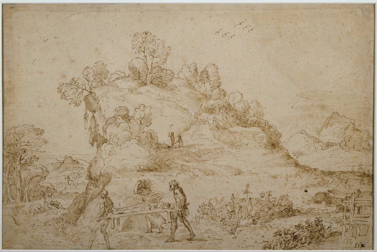 Paisagem e figuras de Annibale Carracci