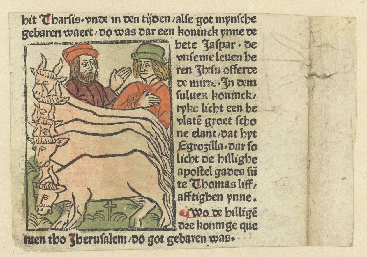 Dois homens com cinco vacas de Anonymous