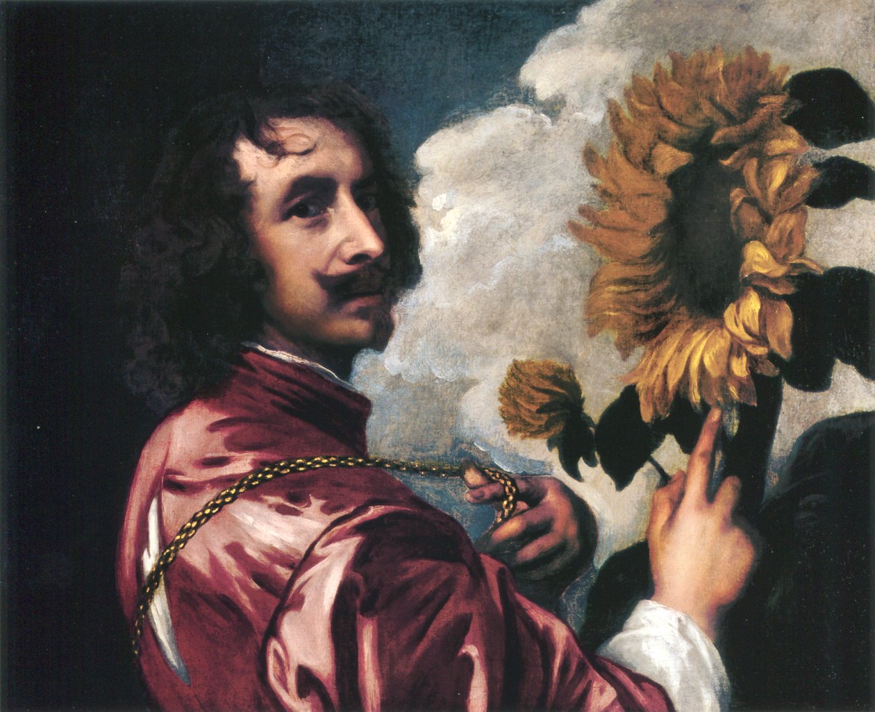 Auto-retrato com girassol de Anthony van Dyck