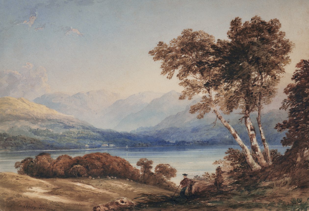 Vista de um lago de Anthony Vandyke Copley Fielding