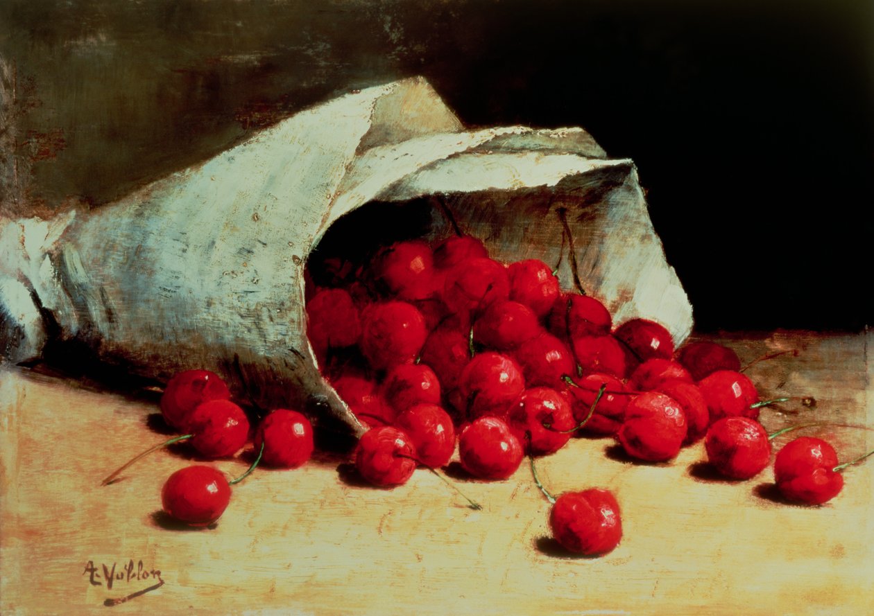 Um saco de cerejas derramado de Antoine Vollon