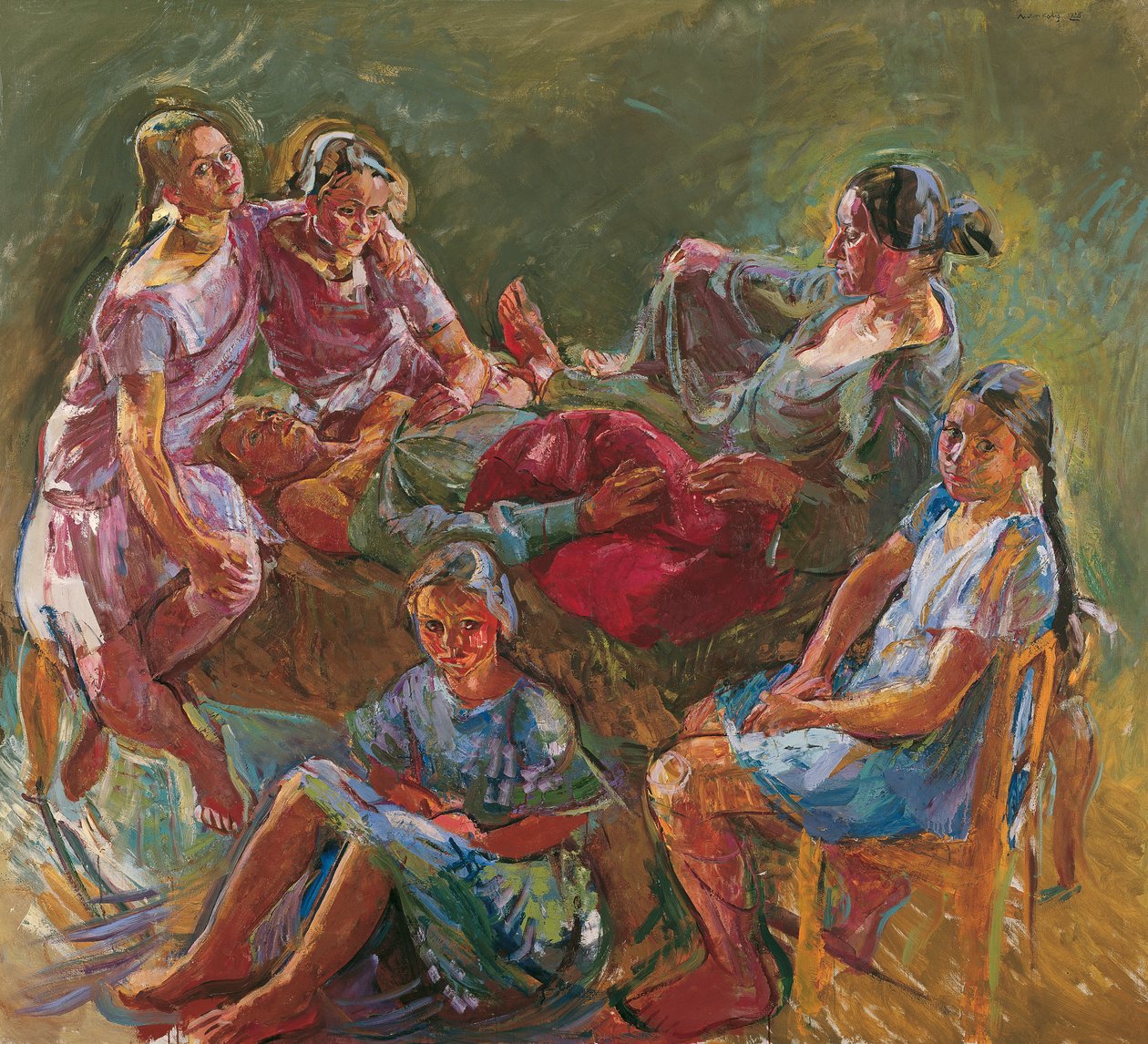 A família do artista de Anton Kolig