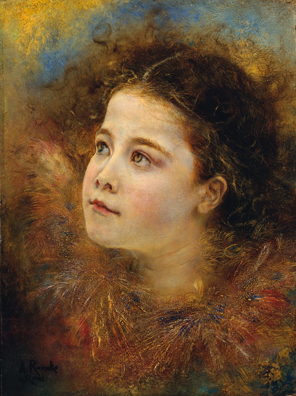 Garota com rufo de milho de Anton Romako