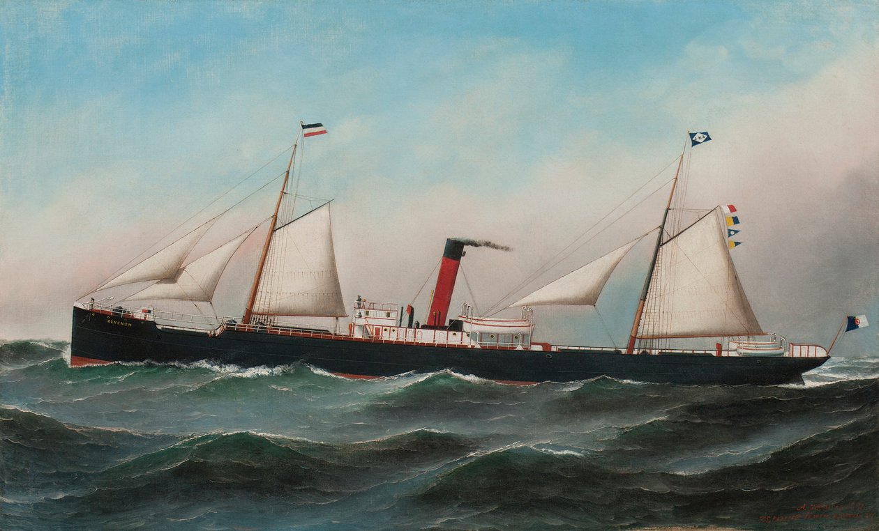 O SS Oevenum no mar, 1891 de Antonio Jacobsen