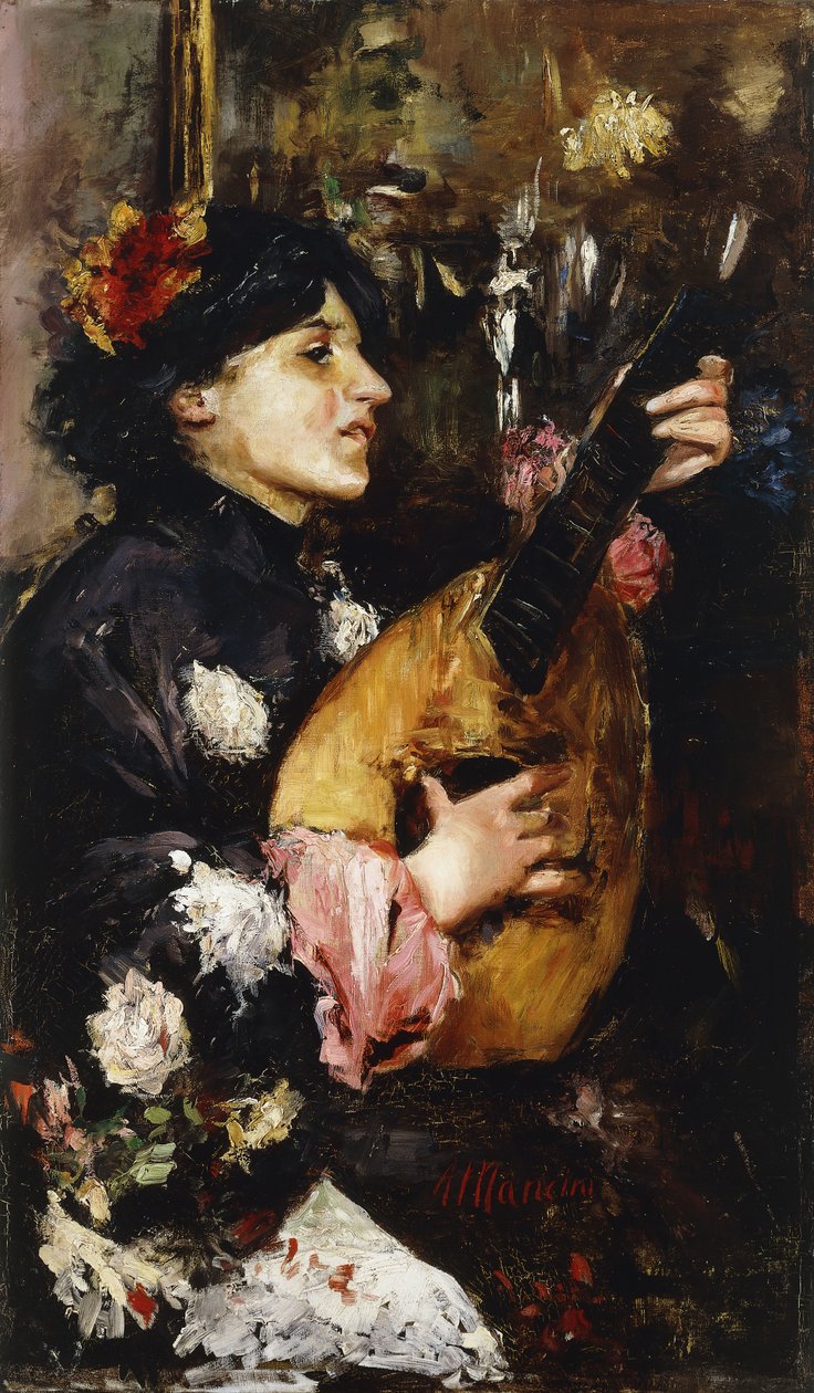 Mulher com bandolim, de Antonio Mancini