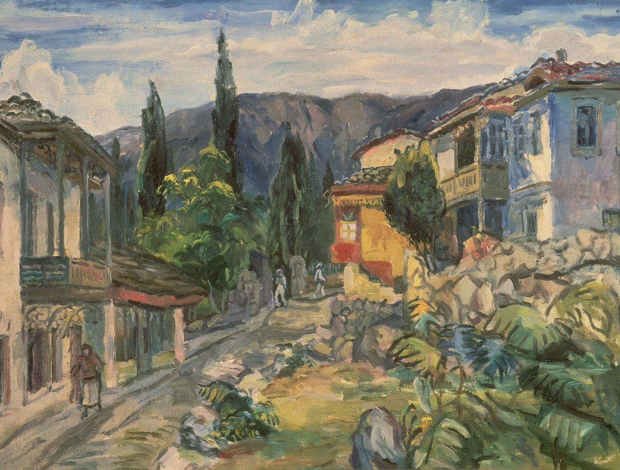 Uma rua tártara em Yalta, 1932 de Aristarkh Vasilievic Lentulov