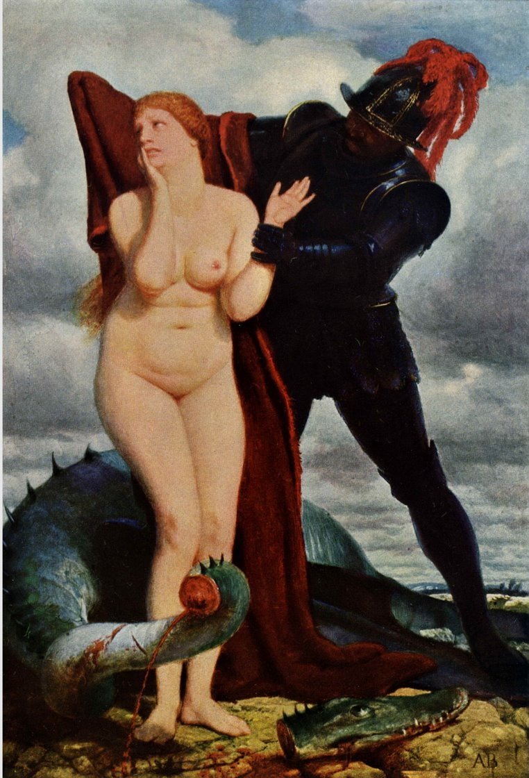 Angelika, guardada por um dragão de Arnold Böcklin