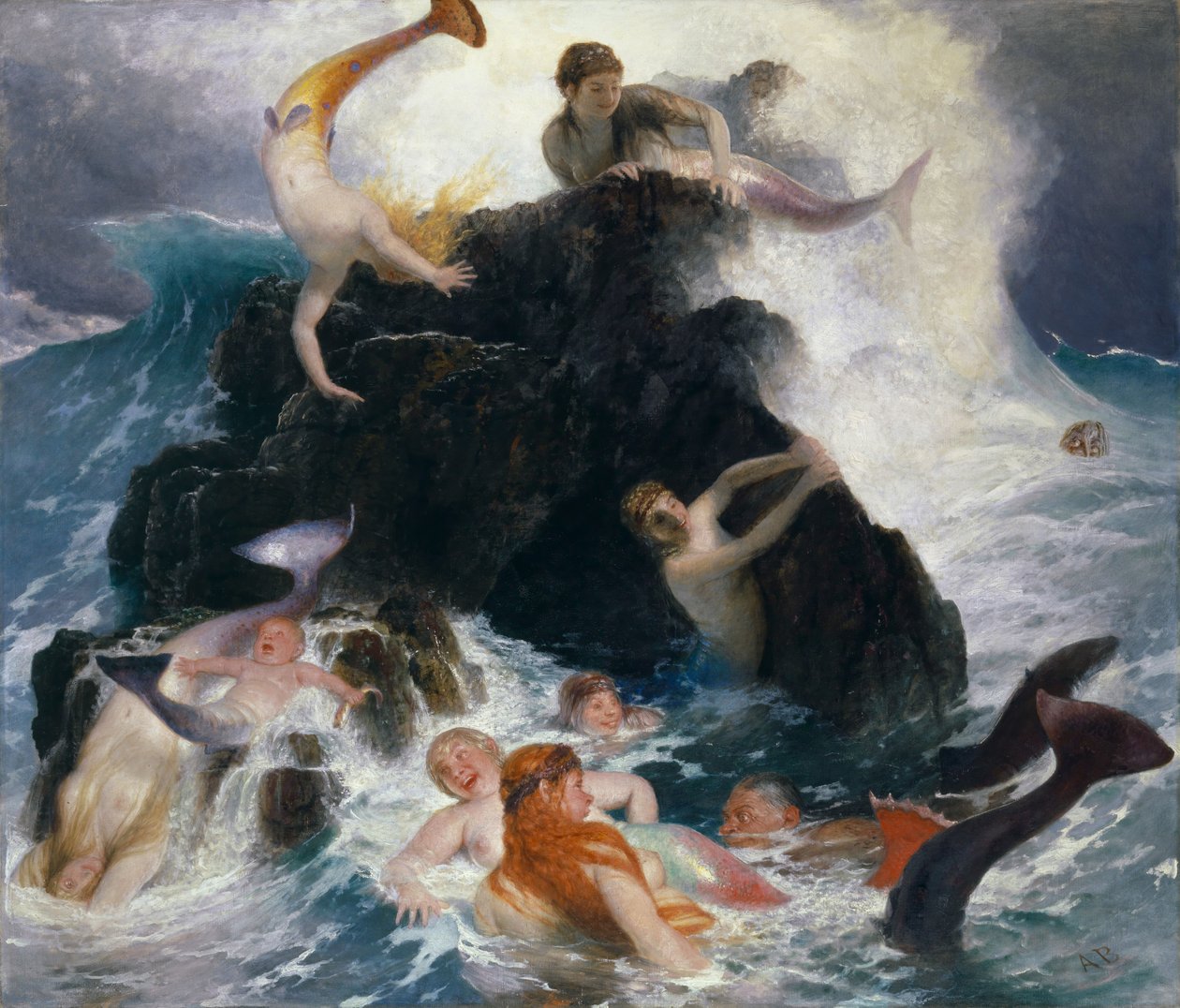 Jogo dos Nereides , 1886. de Arnold Böcklin