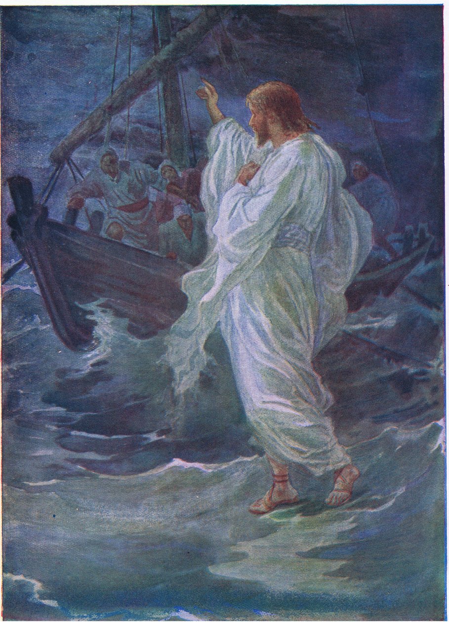 Cristo andando no mar de Arthur Twidle