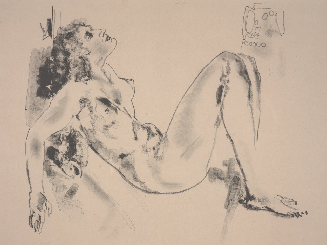 Nu Reclinado (litho) de Arthur Bowen Davies
