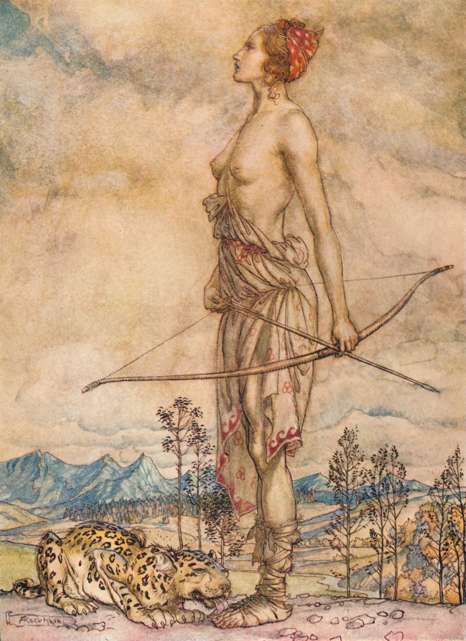 A caçadora Diane, c1920 de Arthur Rackham