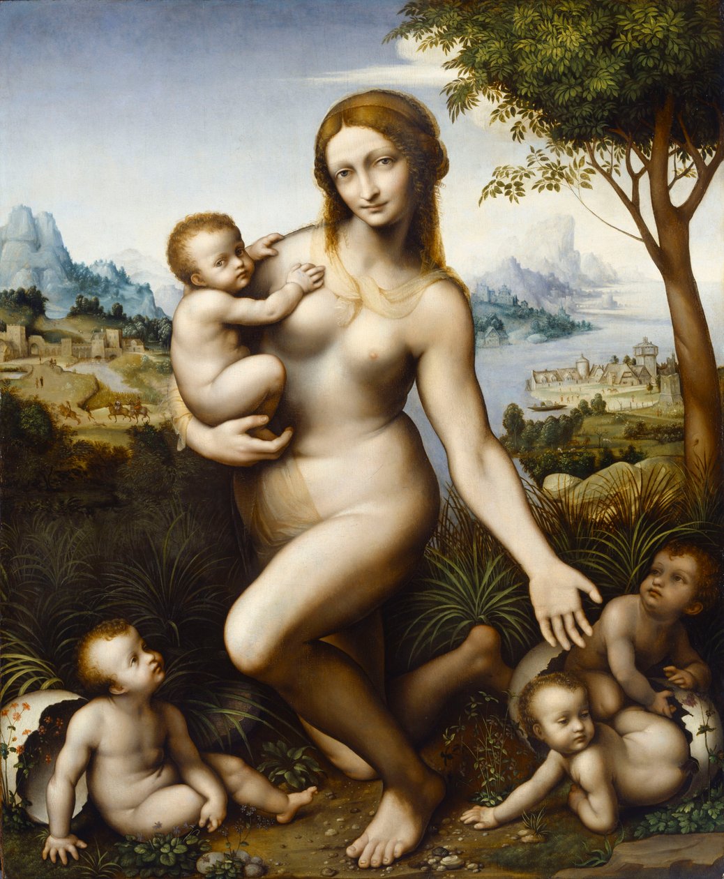Leda com seus filhos de Giampietrino