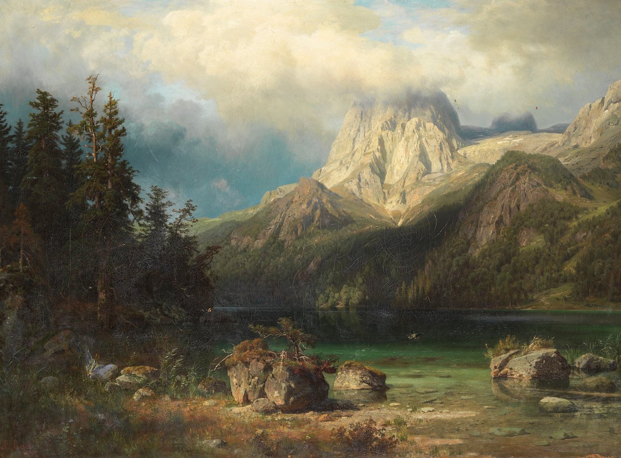 Paisagem montanhosa de August Wilhelm Leu