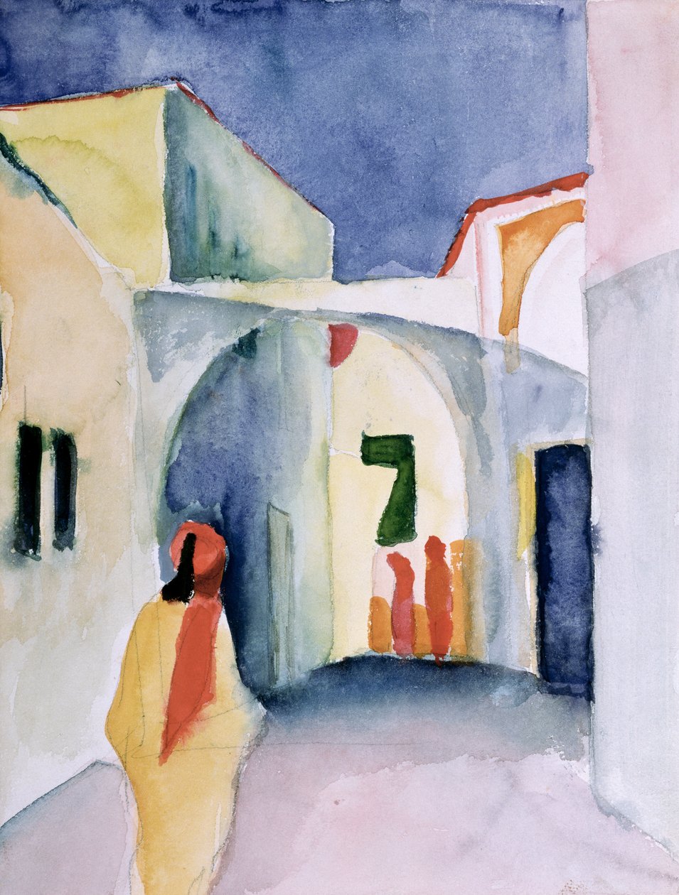Um olhar para baixo em um beco de August Macke