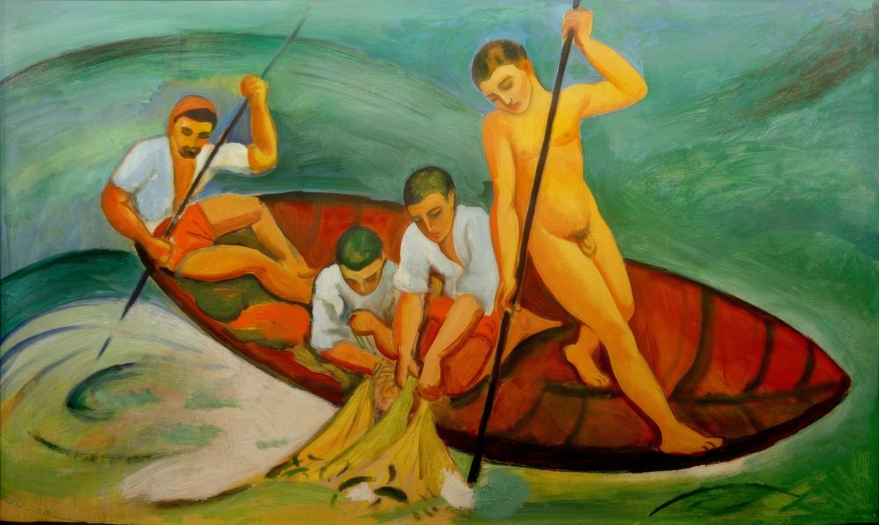 Trem grande peixe de August Macke