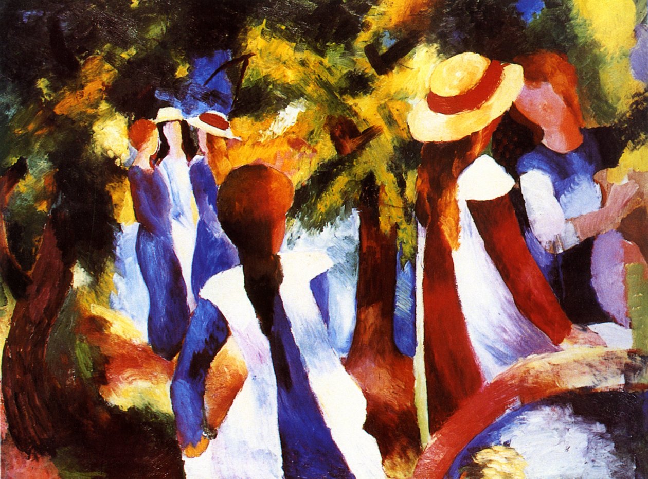 Menina sob árvores de August Macke