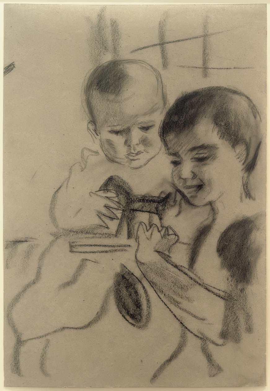 Walter e Wolfgang com cavalos de August Macke
