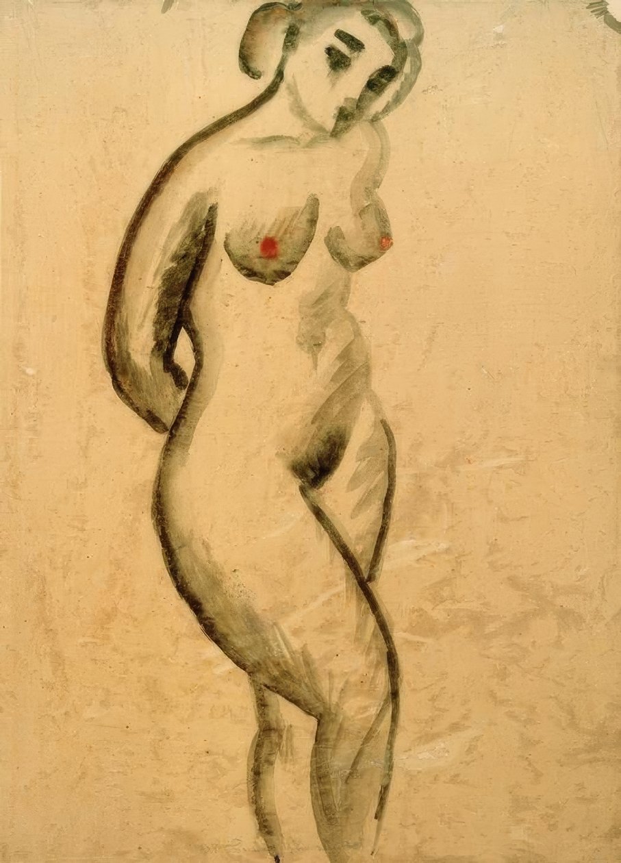 Nu feminino, em pé de August Macke