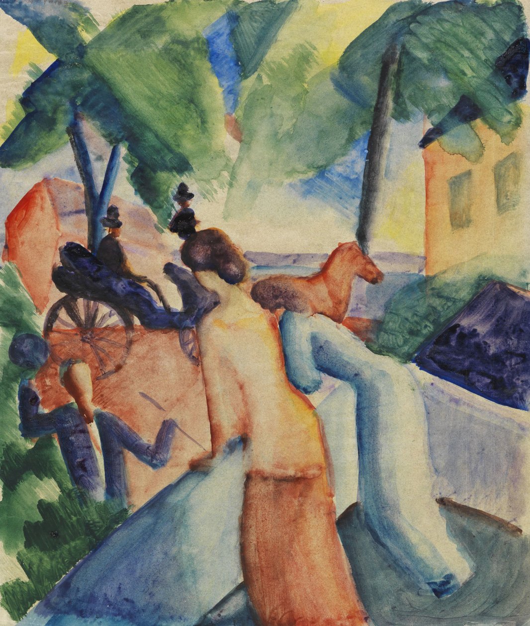 Saudação do Lago Thun, 1913. de August Macke