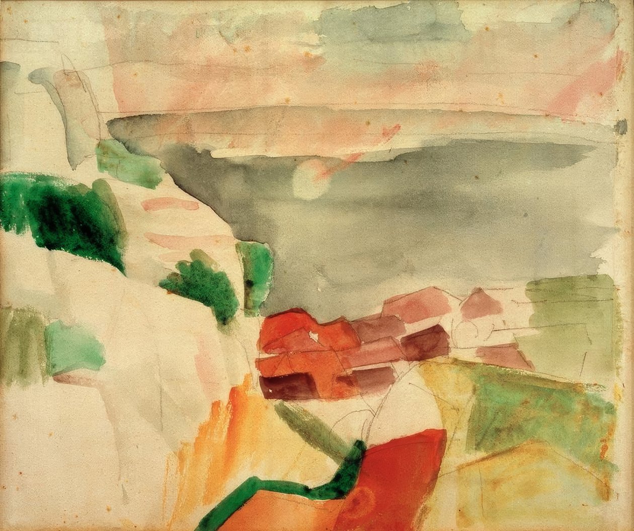 Paisagem do Murtensee de August Macke
