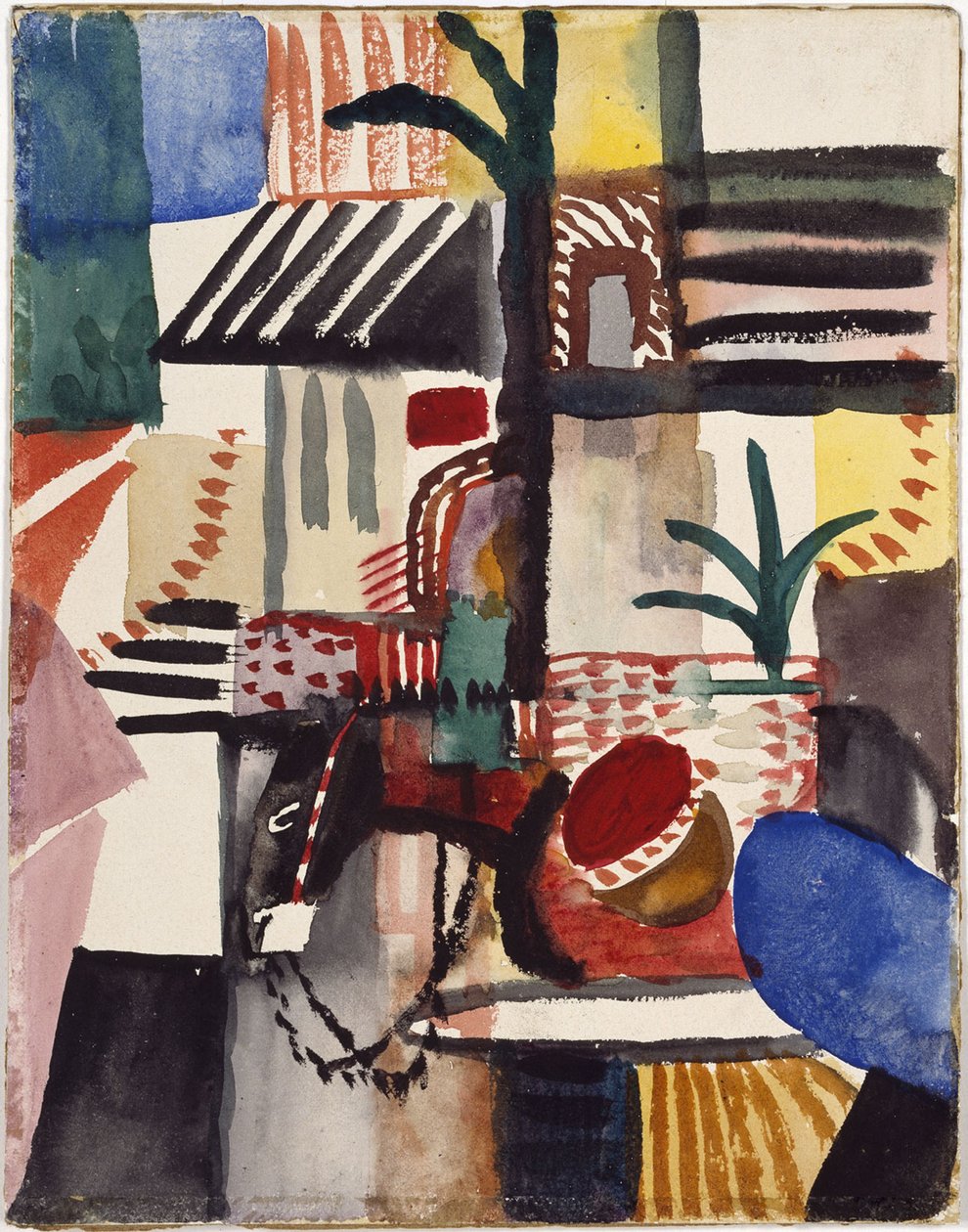 Homem com burro Tunísia, 1914 de August Macke