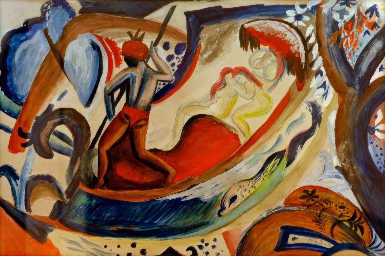 Menina nua na casca de August Macke