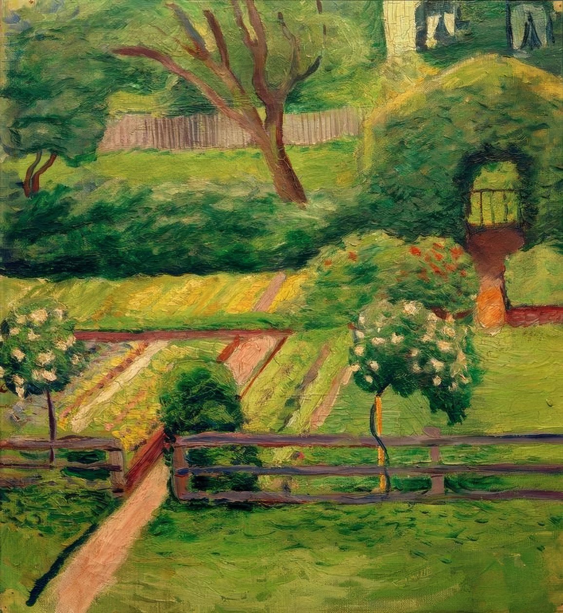 Jardim de rosas em Tegernsee de August Macke