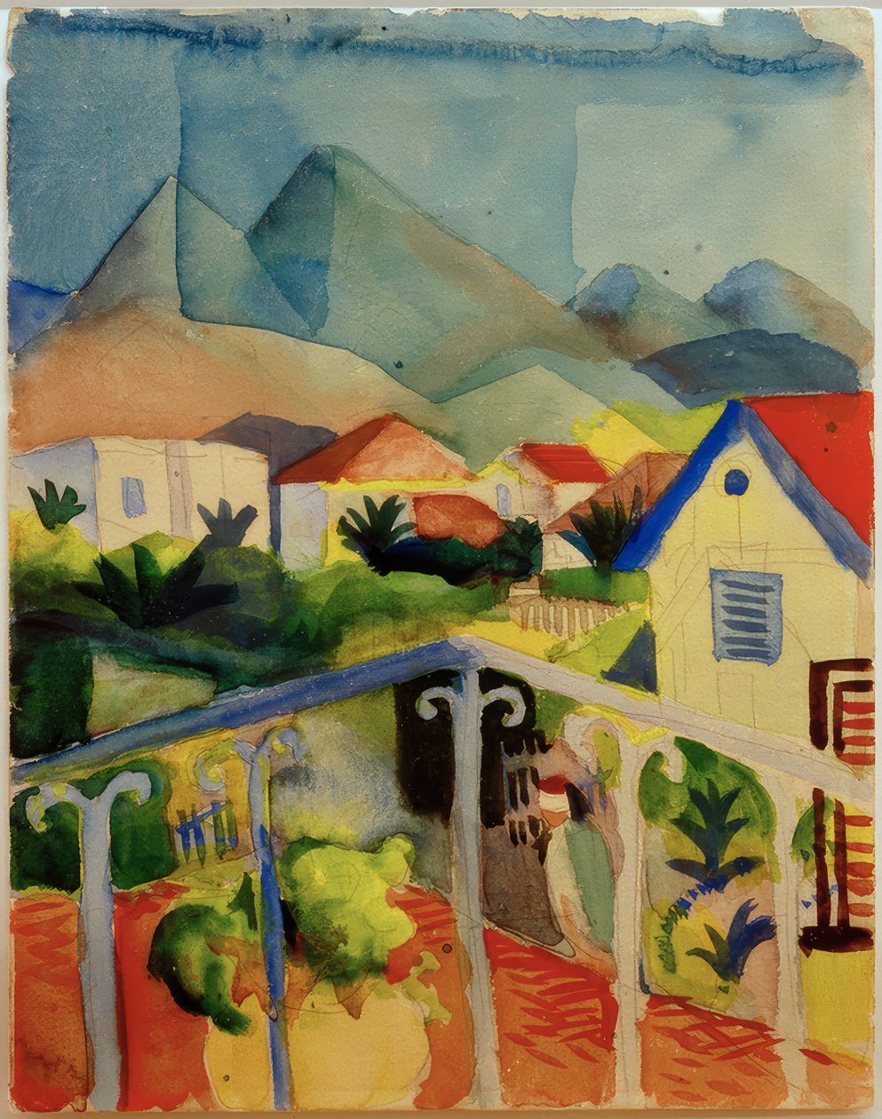 St. Germain perto de Tunis de August Macke