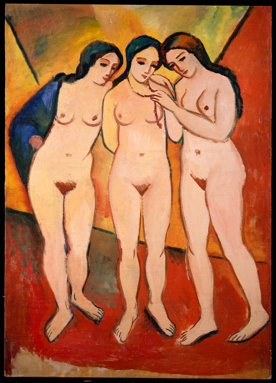 Três mulheres nuas | August Macke | Impressão de arte