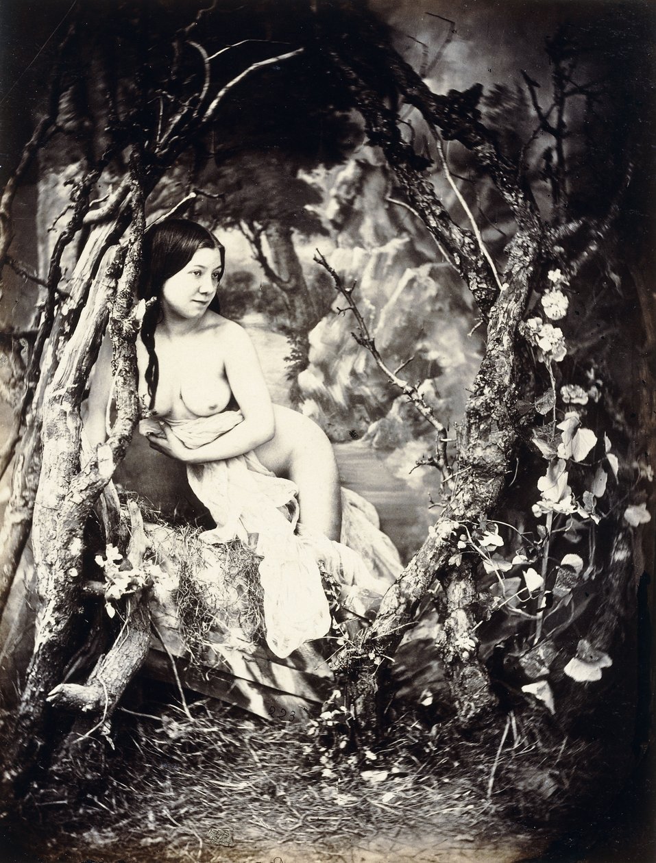 Uma mulher semi-nua entre árvores, c.1850s-1860s