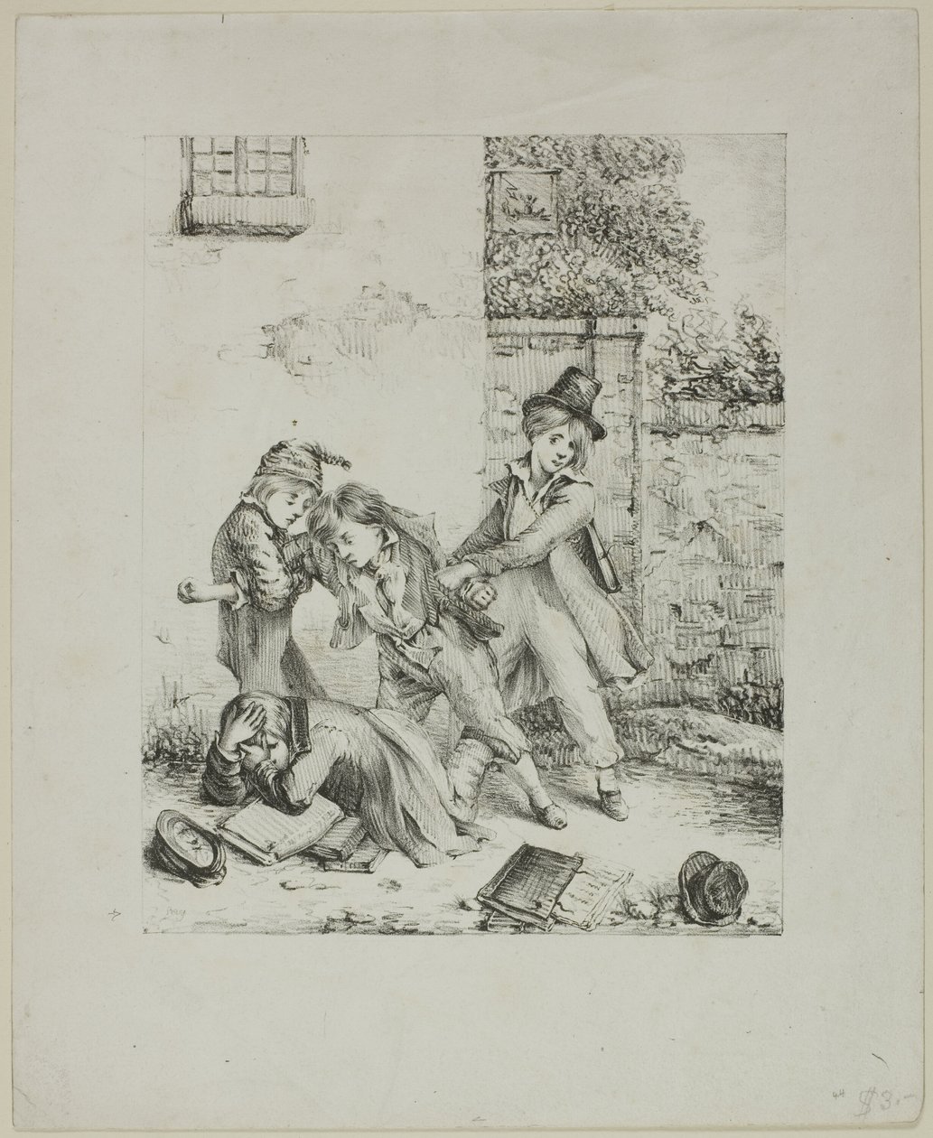 Estudantes brigando de Auguste Bry