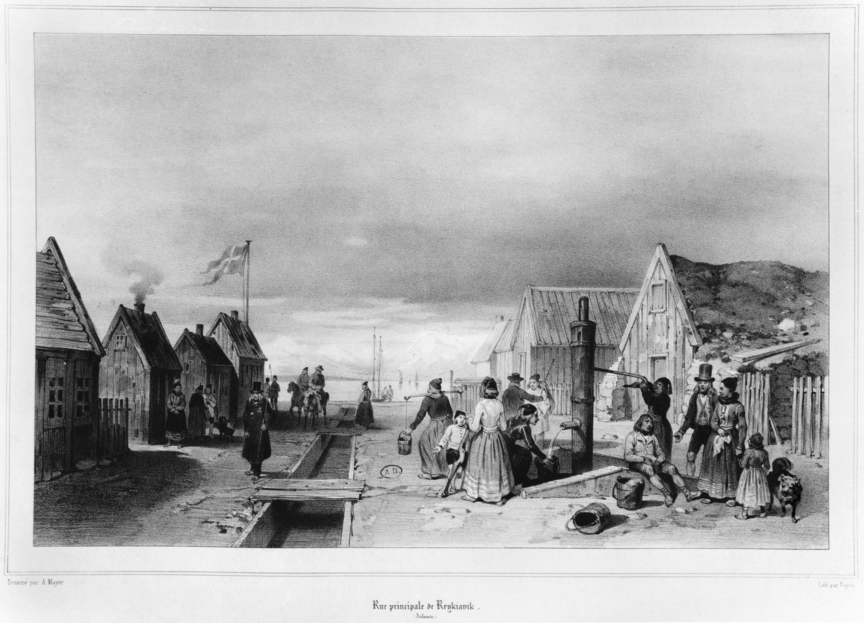 A, rua alta, reykjavik de Auguste Etienne Francois Mayer